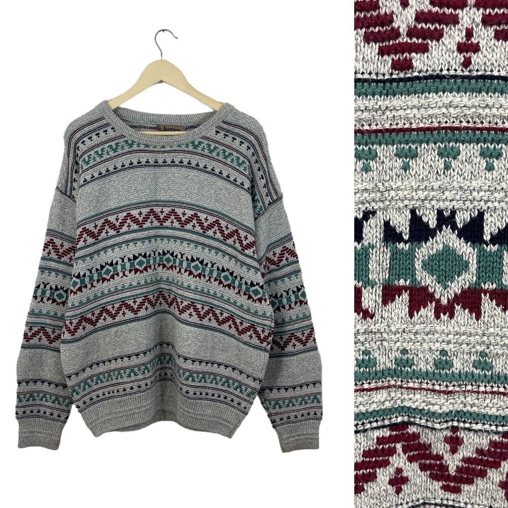 Vintage Jantzen X-Large Southwestern Sweater Pullover USA Made Mens READ